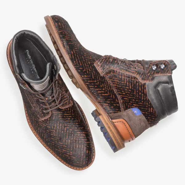 Premium pony veterboot cognac met print