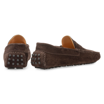 Donkerbruine su&egrave;de mocassin