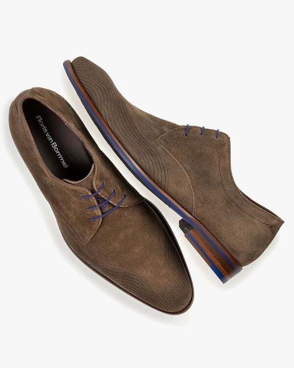Veterschoen su&egrave;de taupe