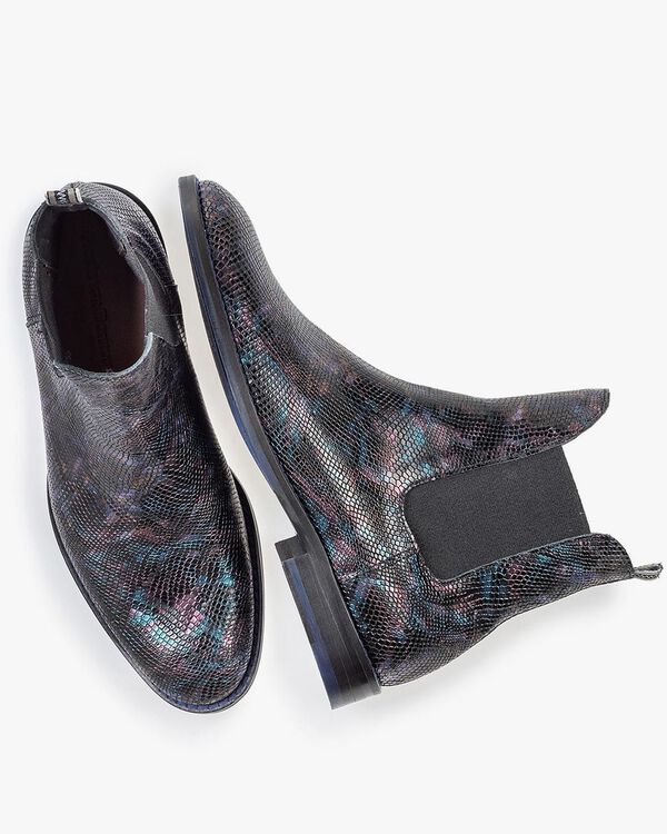 Chelsea boot crocoprint blauw