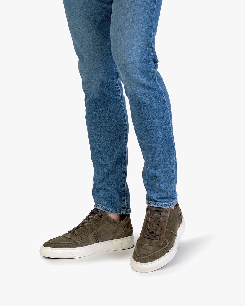 Sneaker groen su&egrave;de