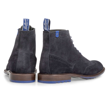 Donkerblauwe kalfssu&egrave;de veterboot