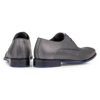 Veterschoen metallic print grijs