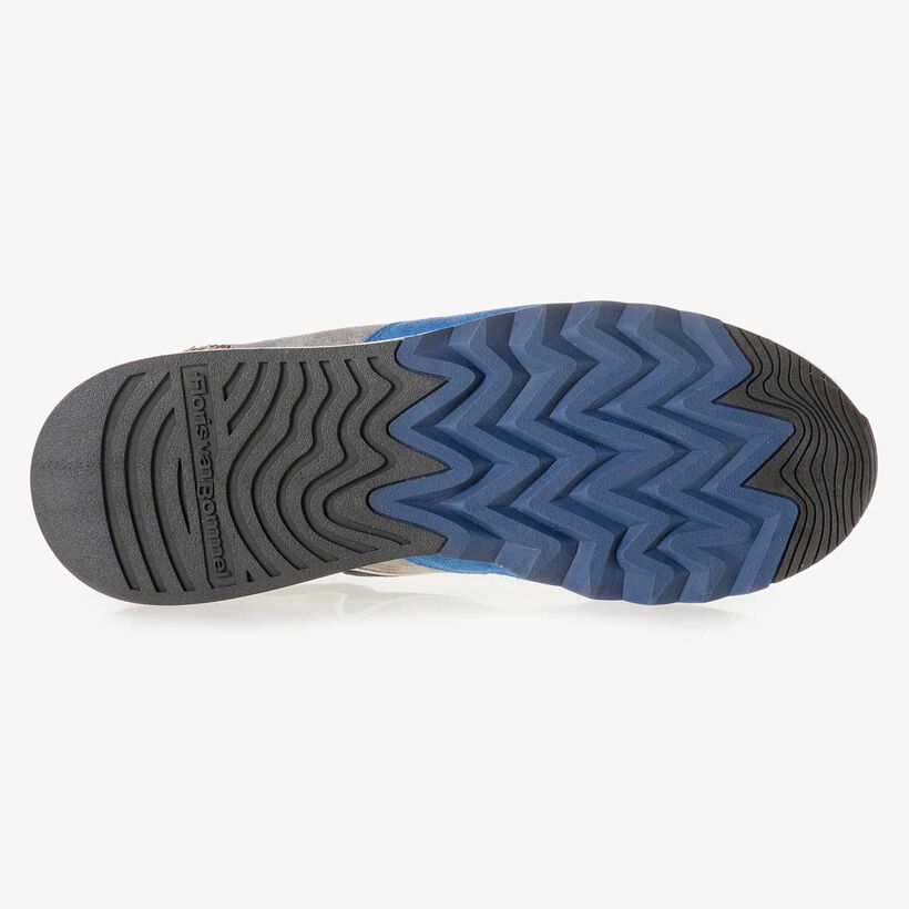 Su&egrave;de sneaker blauw/oranje