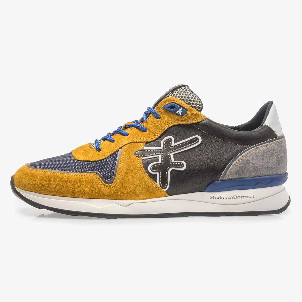 Multi-coloured suede leather sneaker