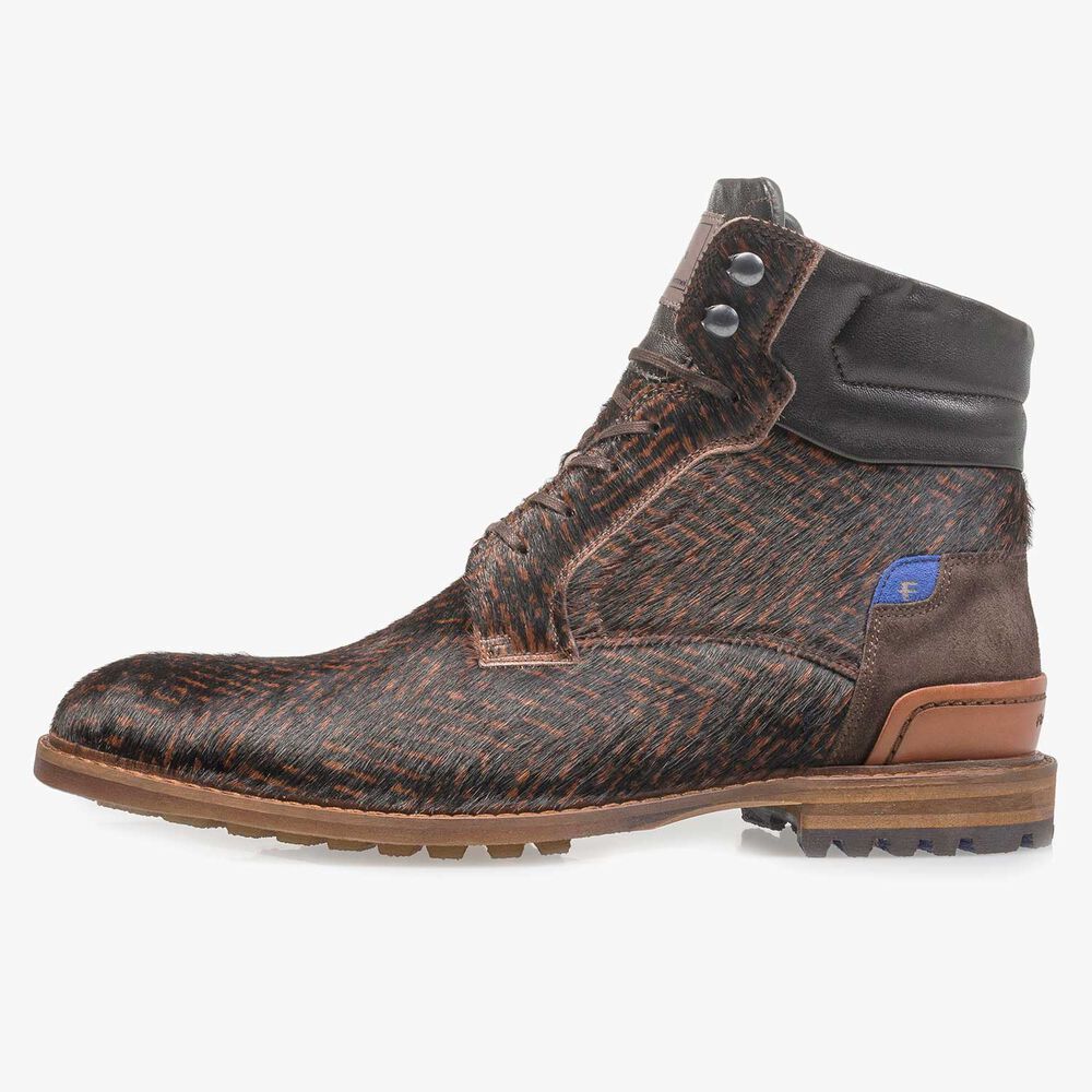 Premium pony veterboot cognac met print
