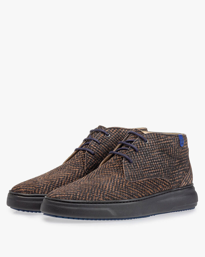 Boot zigzagprint bruin