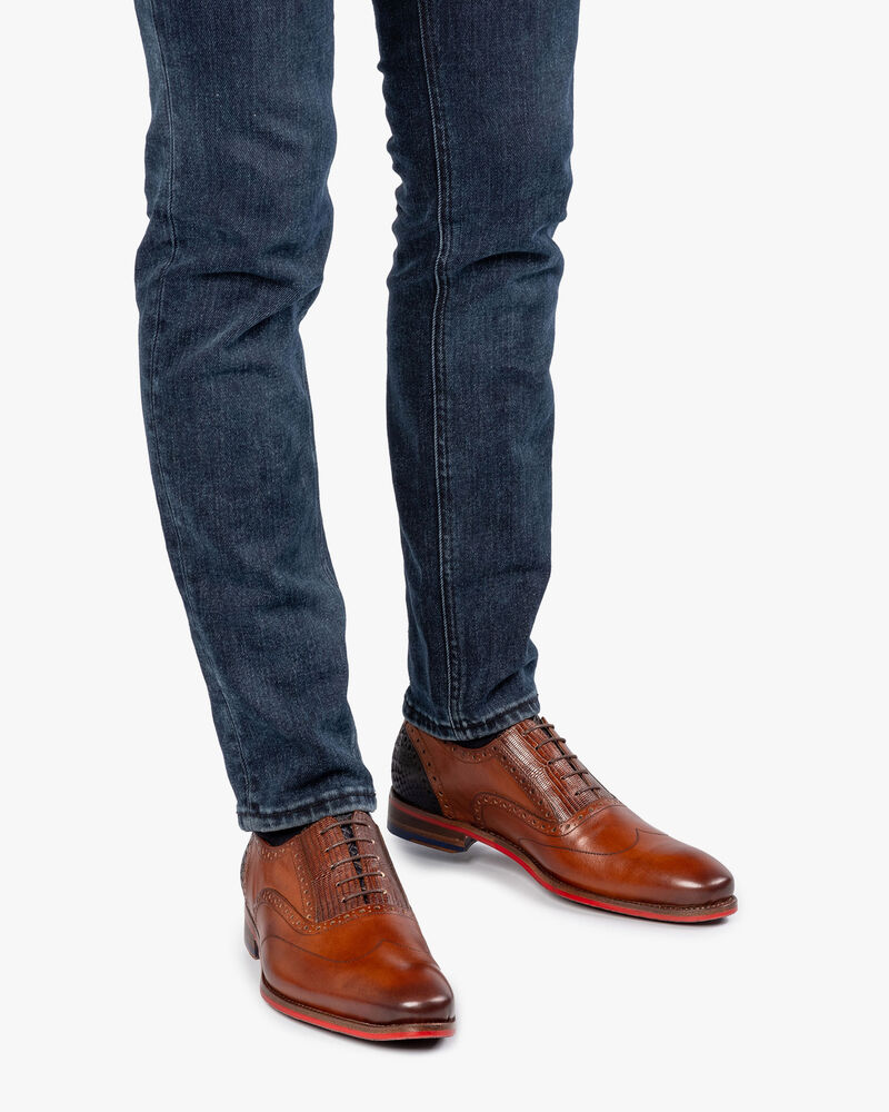 Veterschoen kalfsleer cognac