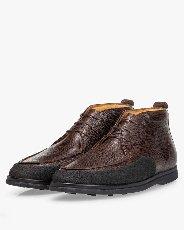 Veterboot geprint leer bruin