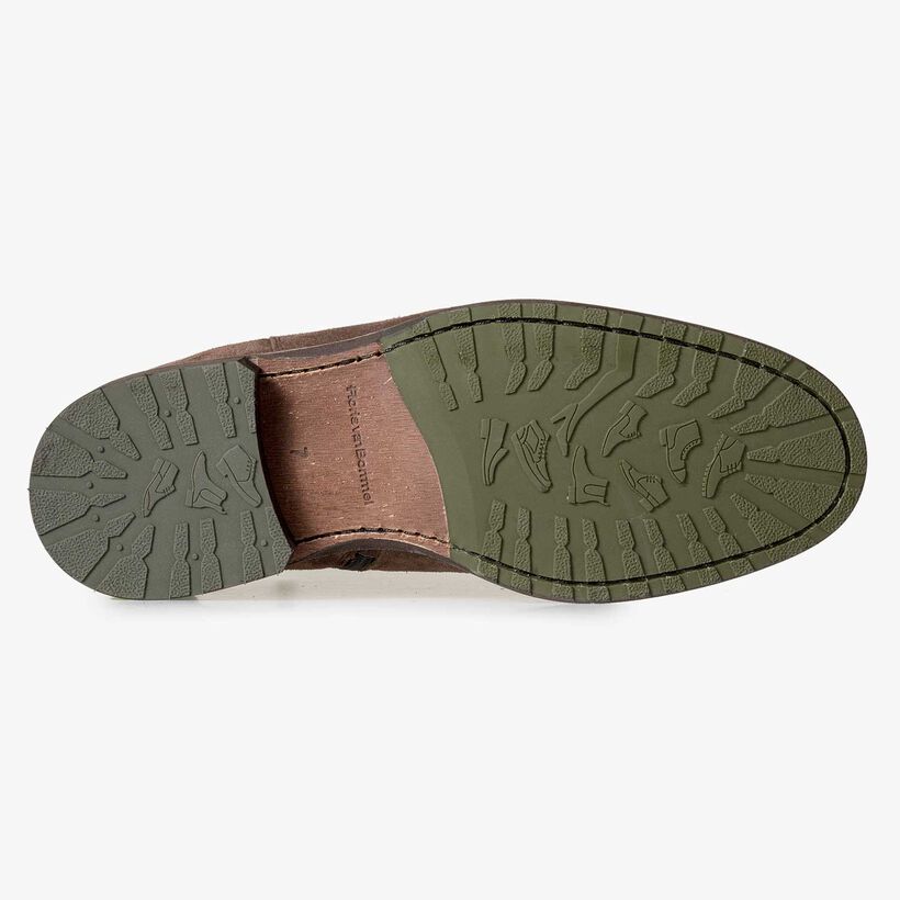 Wol gevoerde bruine su&egrave;de chelsea boot