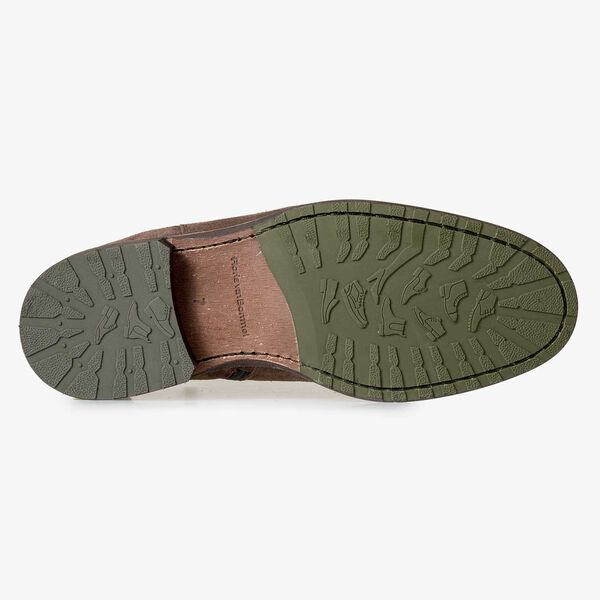 Wol gevoerde bruine su&egrave;de chelsea boot