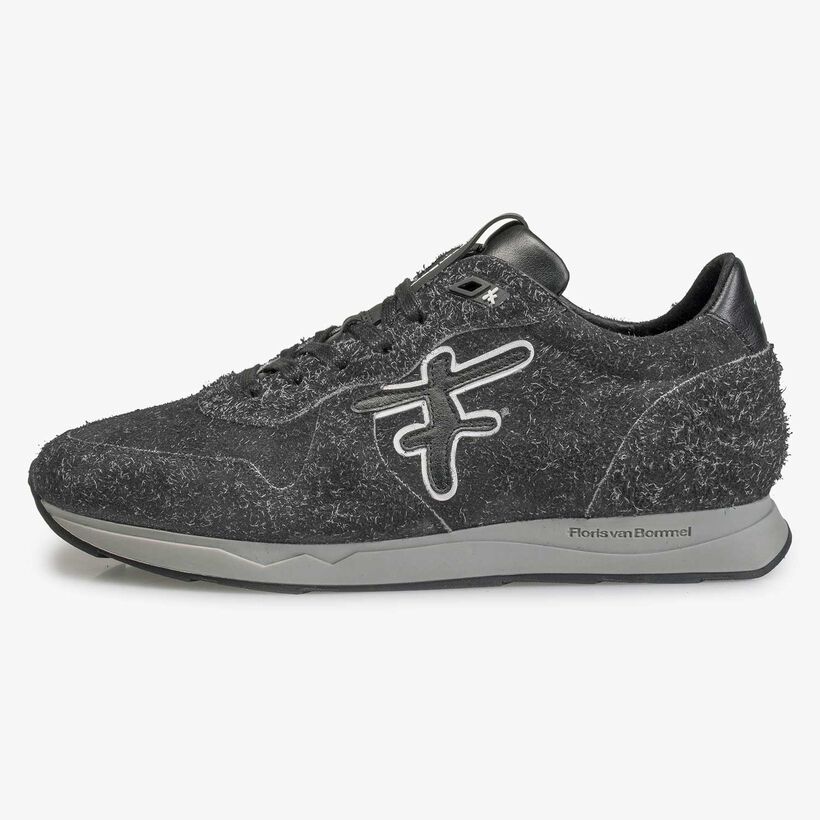 Dark grey rough-haired sneaker