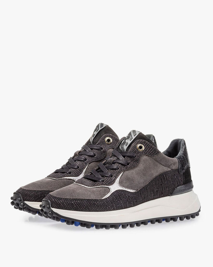 Noppi sneaker su&egrave;de zwart