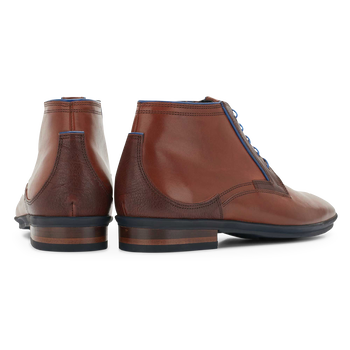 Lace boot calf leather cognac