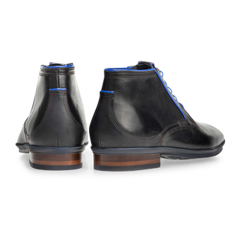 Veterboot kalfsleer zwart