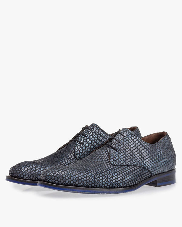 Veterschoen donkerblauw met print