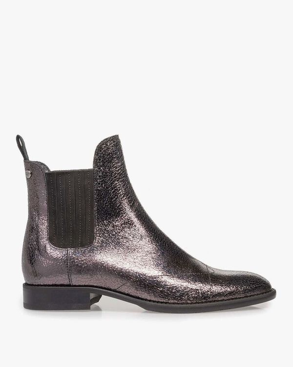 Zilveren chelsea boot metallicprint