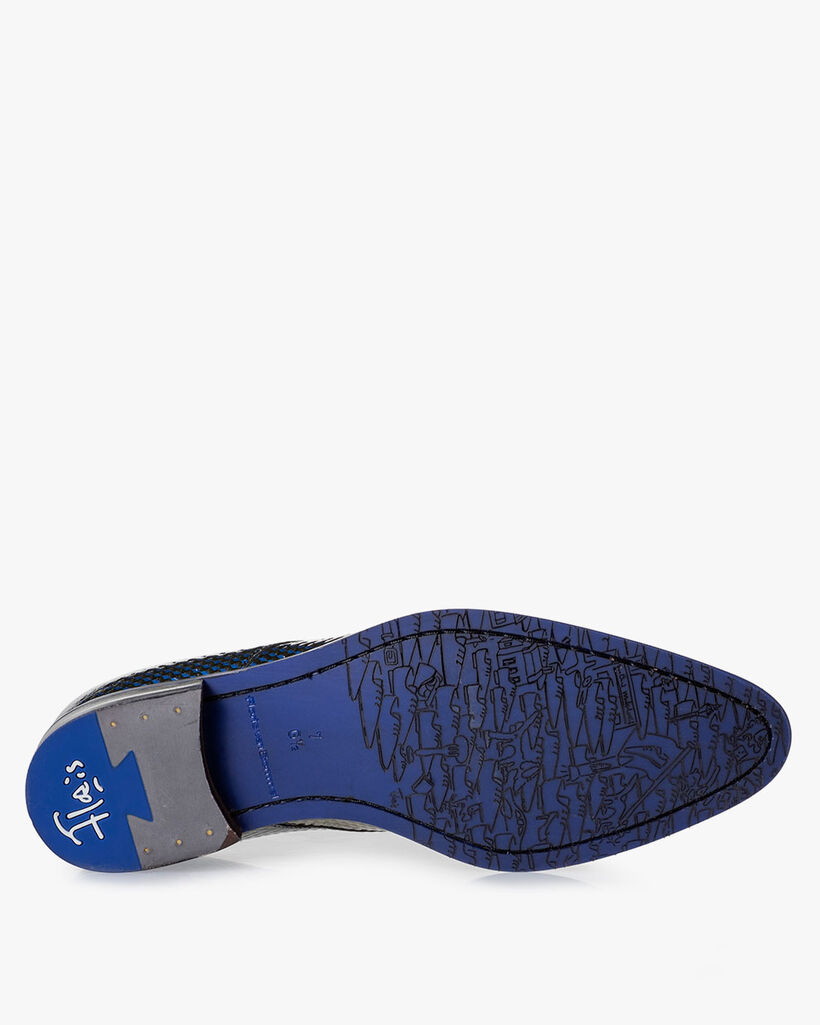Veterschoen lakleer blauw