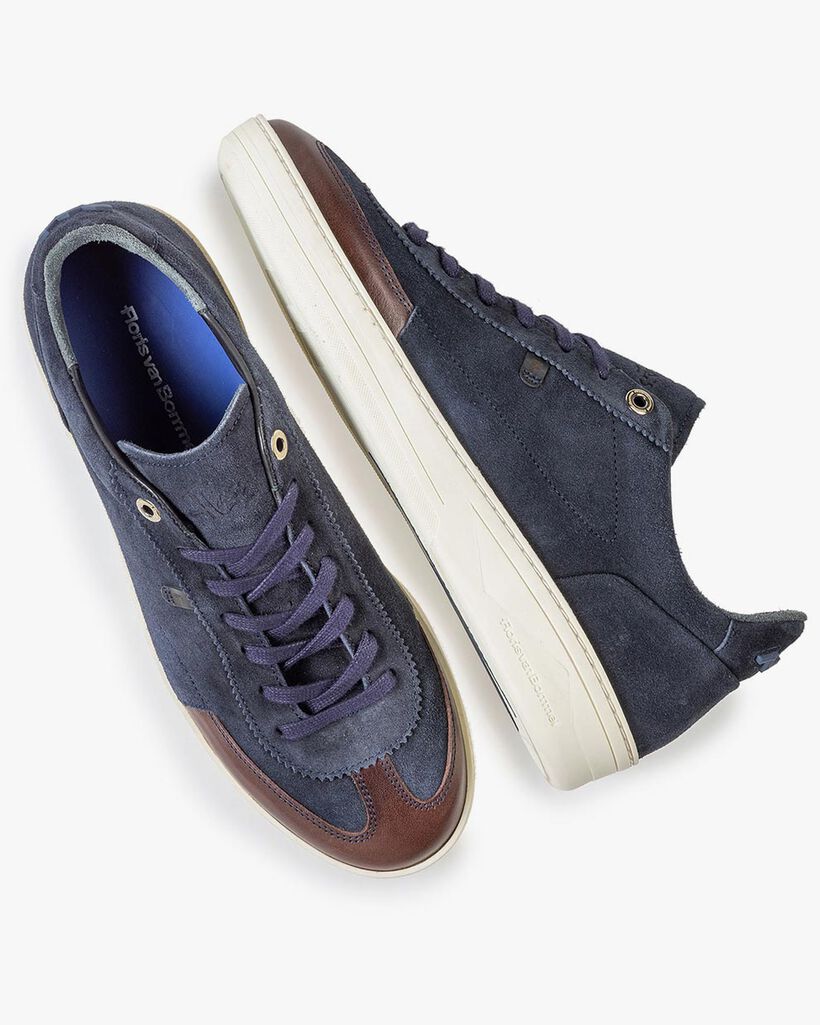 Sneaker su&egrave;de donkerblauw