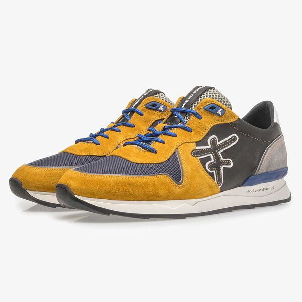 Multi-coloured suede leather sneaker