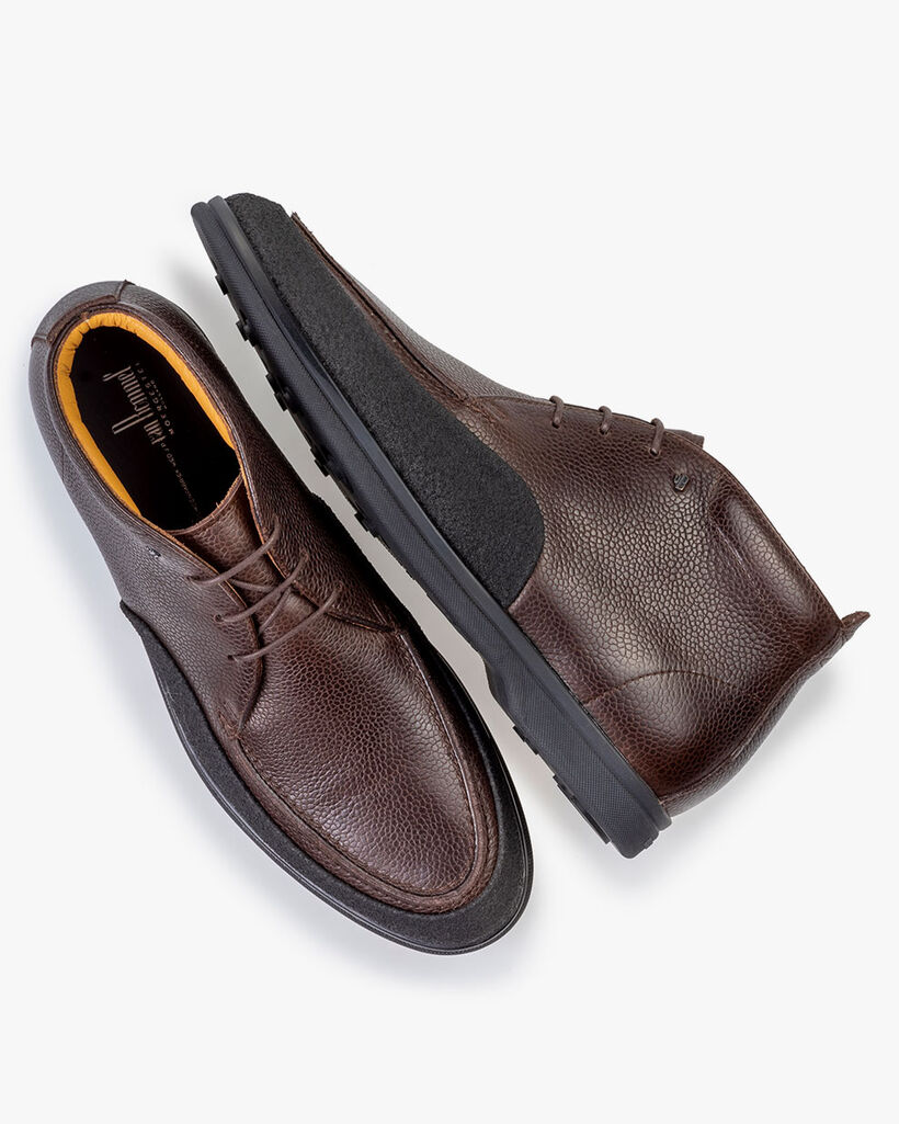 Veterboot geprint leer bruin