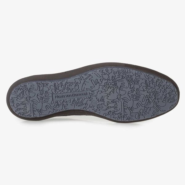 Donkerblauwe su&egrave;de veterschoen met print