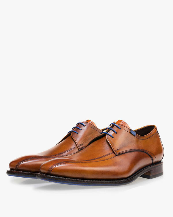 Veterschoen kalfsleer cognac