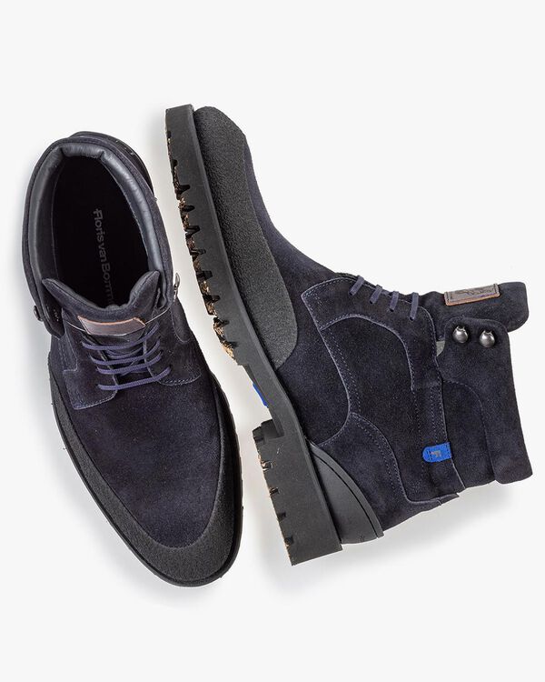 Veterboot blauw su&egrave;de