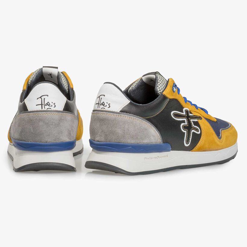 Multi-coloured suede leather sneaker