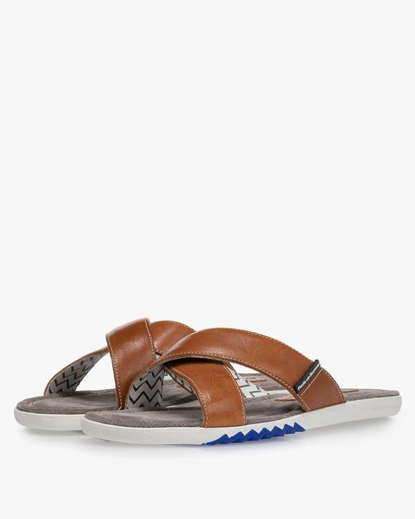 Slipper calf leather cognac