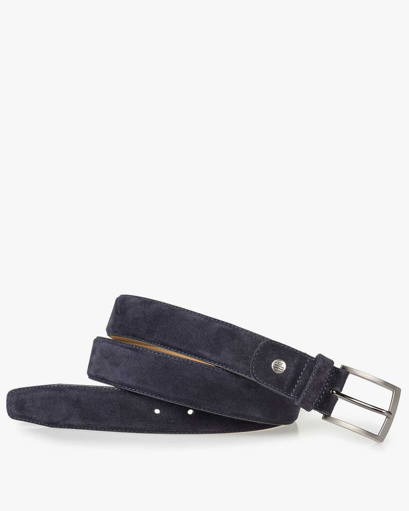 Donkerblauwe su&egrave;de riem