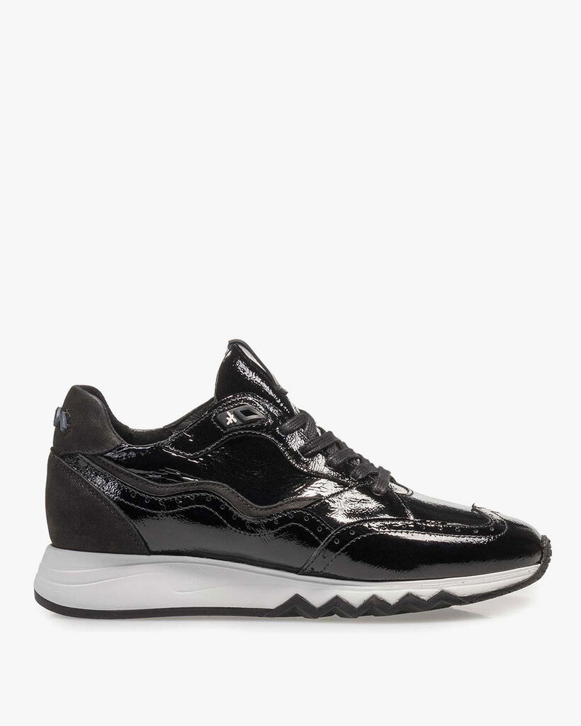 Zwarte lakleren sneaker