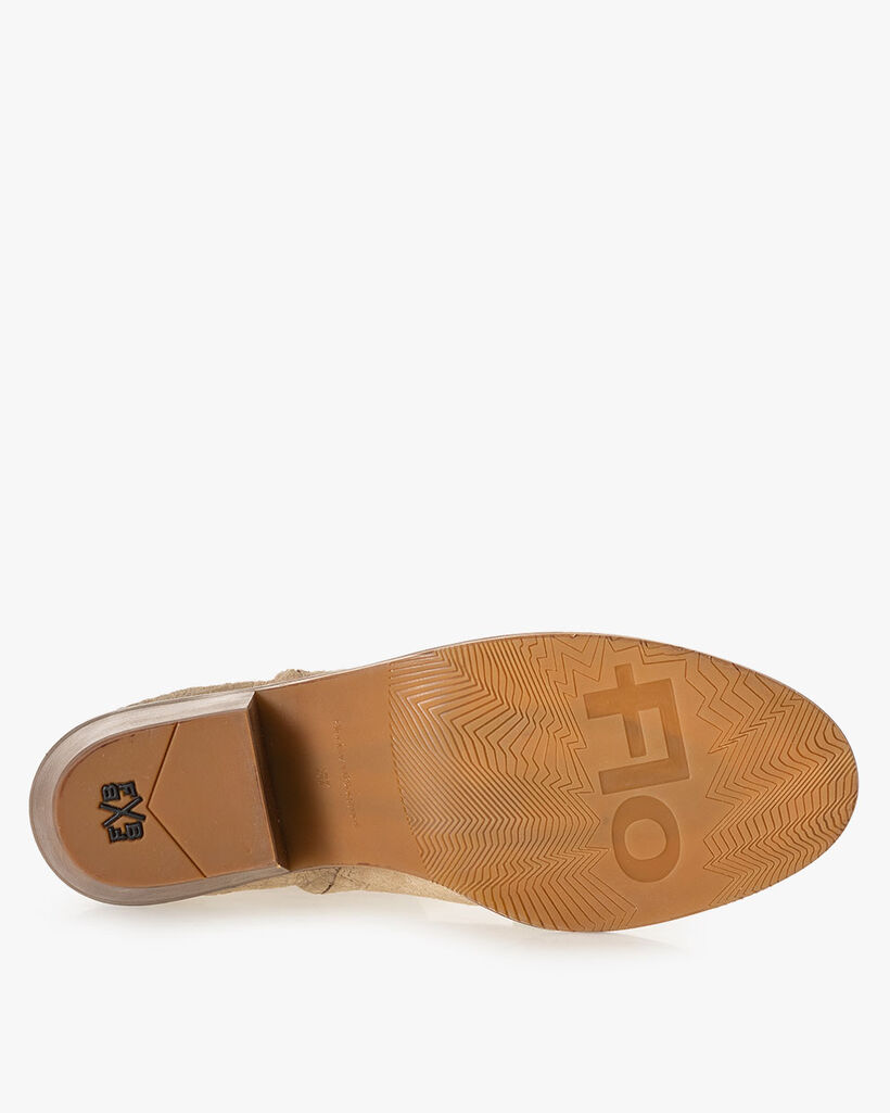 Enkellaars su&egrave;de beige