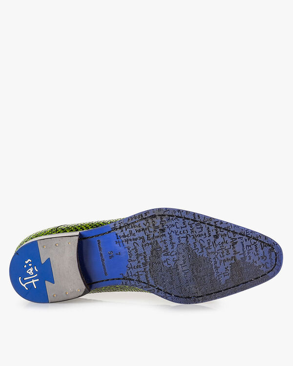 Veterschoen snakeprint donkergeel