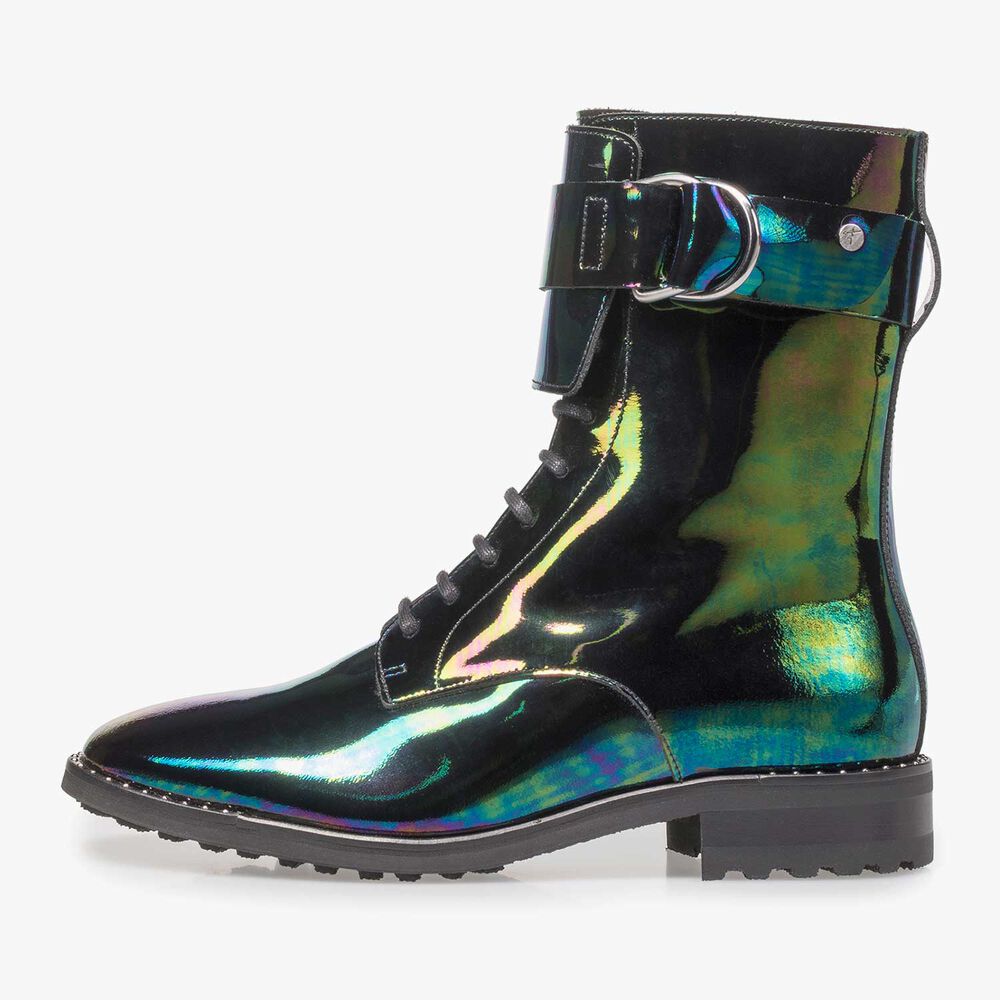 Multi-color veterboot van lakleer