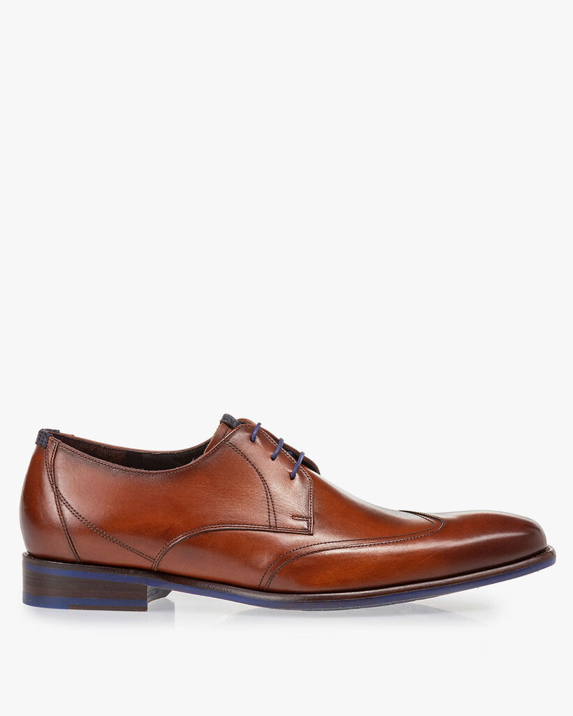 Veterschoen cognac kalfsleer