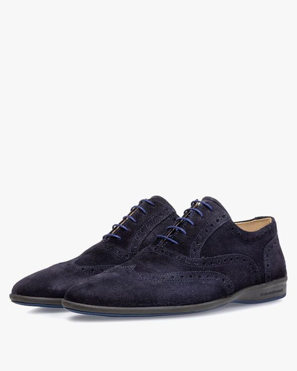 Veterschoen su&egrave;de blauw