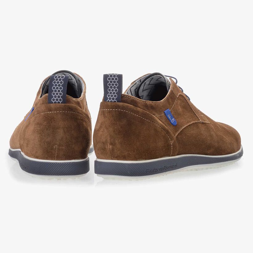 Brown suede leather lace shoe