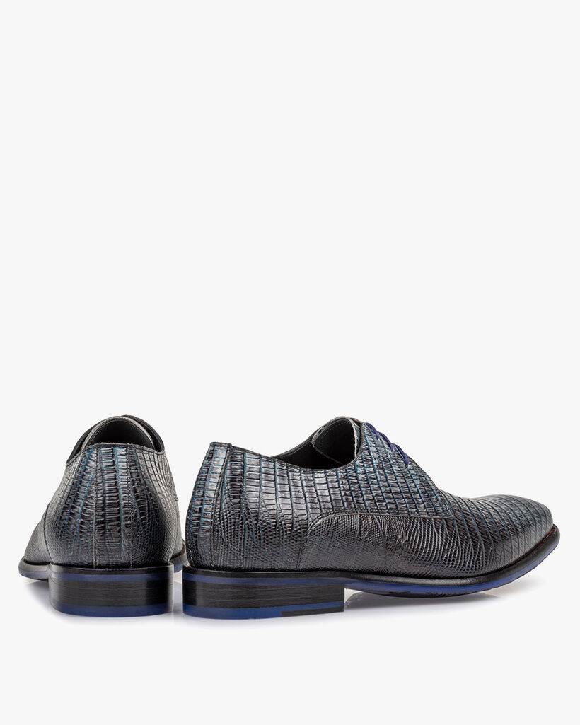 Veterschoen met print grijs