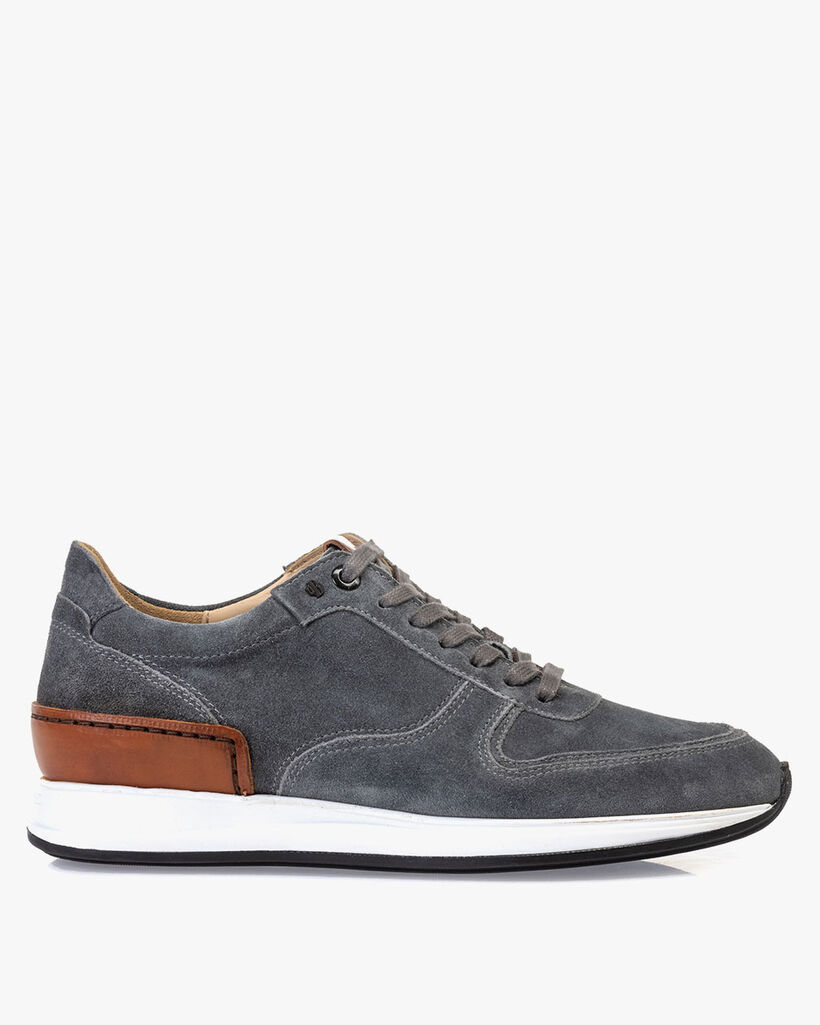 Sneaker grijs su&egrave;de