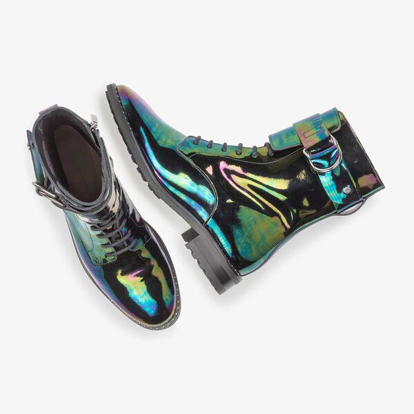 Multi-color veterboot van lakleer