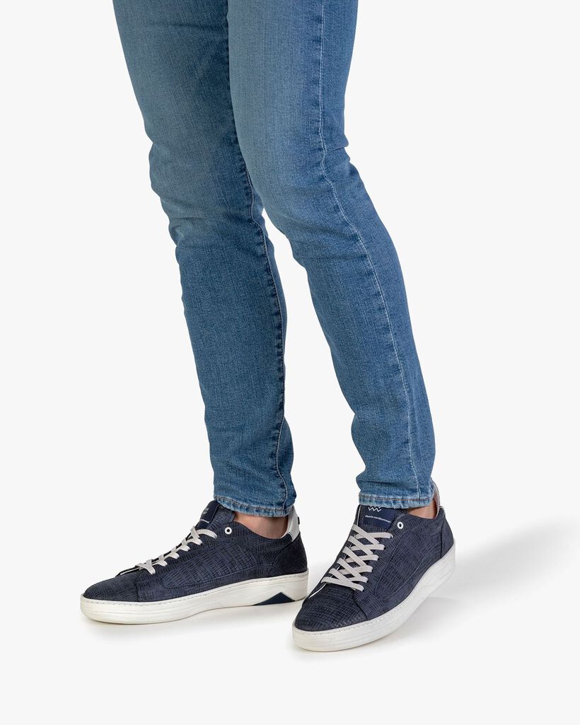 Sneaker met print donkerblauw