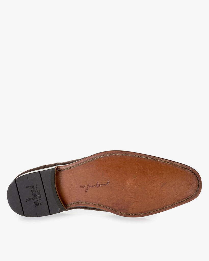 Donkerbruine su&egrave;de brogue