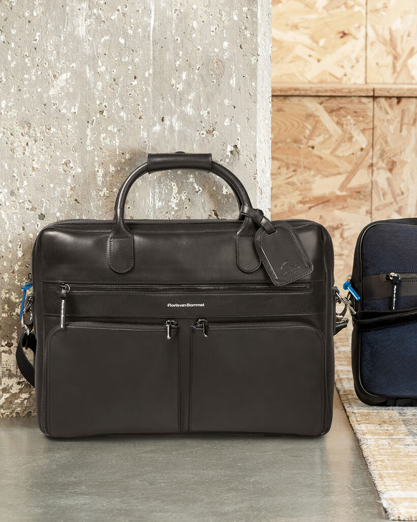 Office bag leer zwart