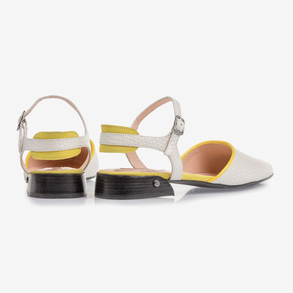 Leren sandaal off-white met print