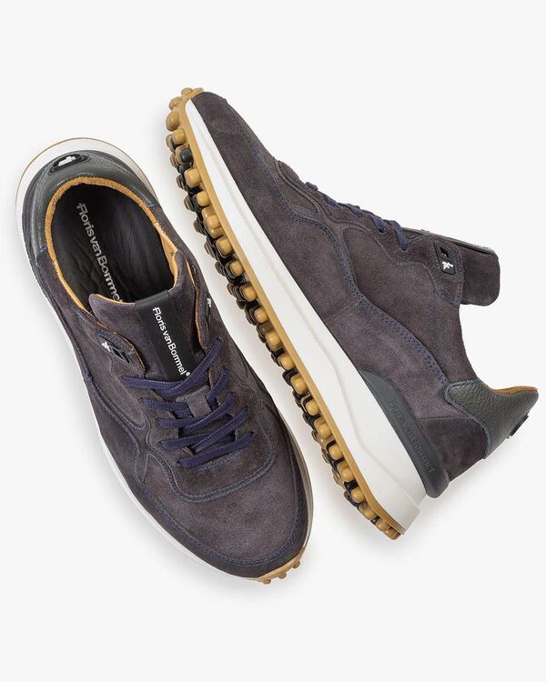 Donkergrijze su&egrave;de sneaker