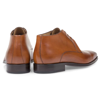 Lace boot calf leather cognac