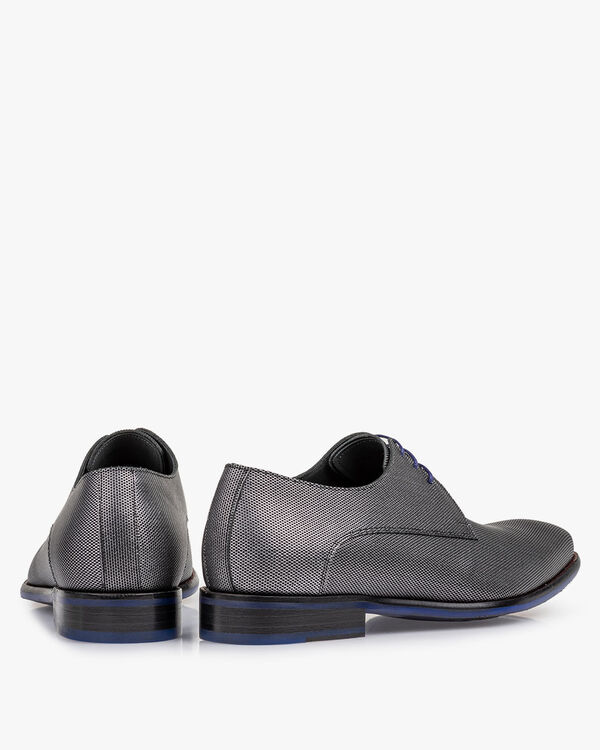 Veterschoen metallic print grijs