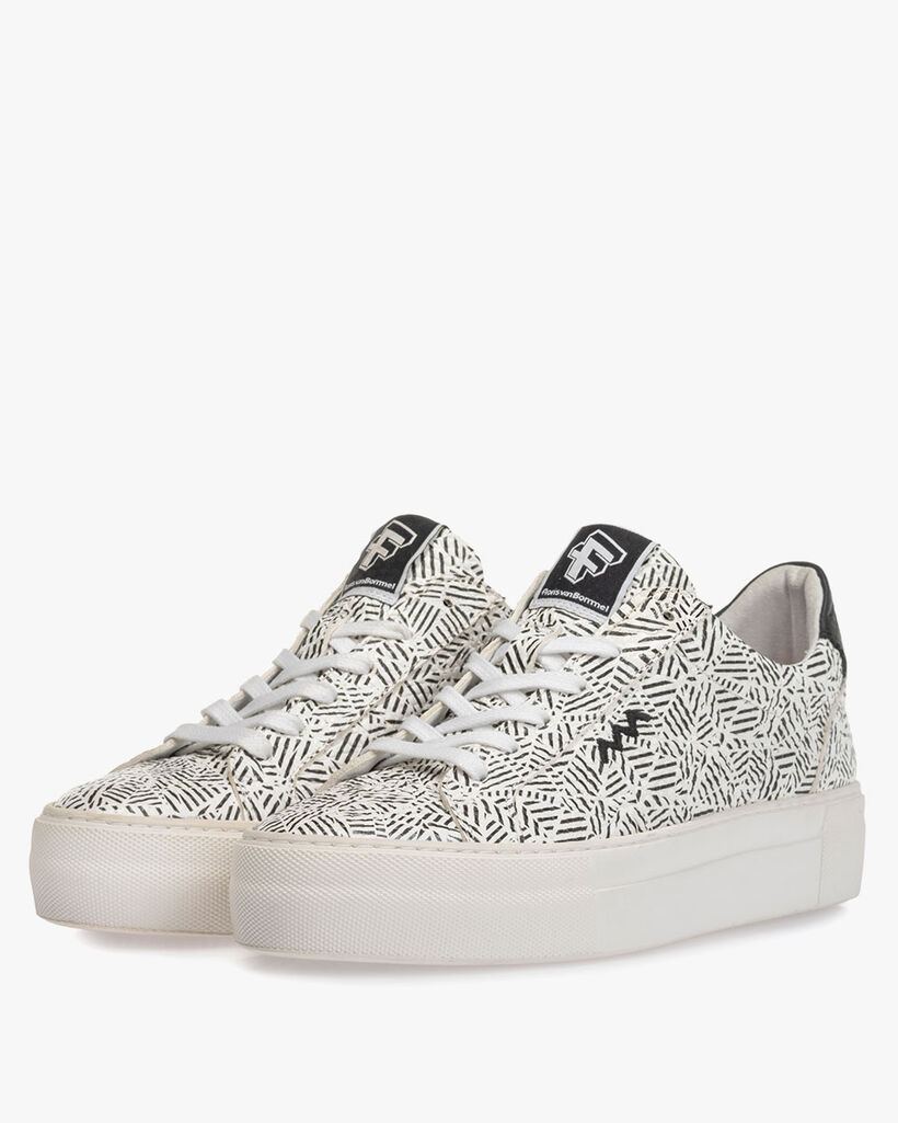 Sneaker zig-zag print black/white