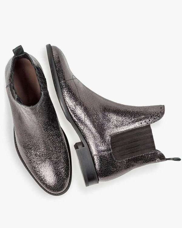 Zilveren chelsea boot metallicprint